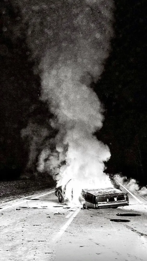 Car Crash Smoke Scene