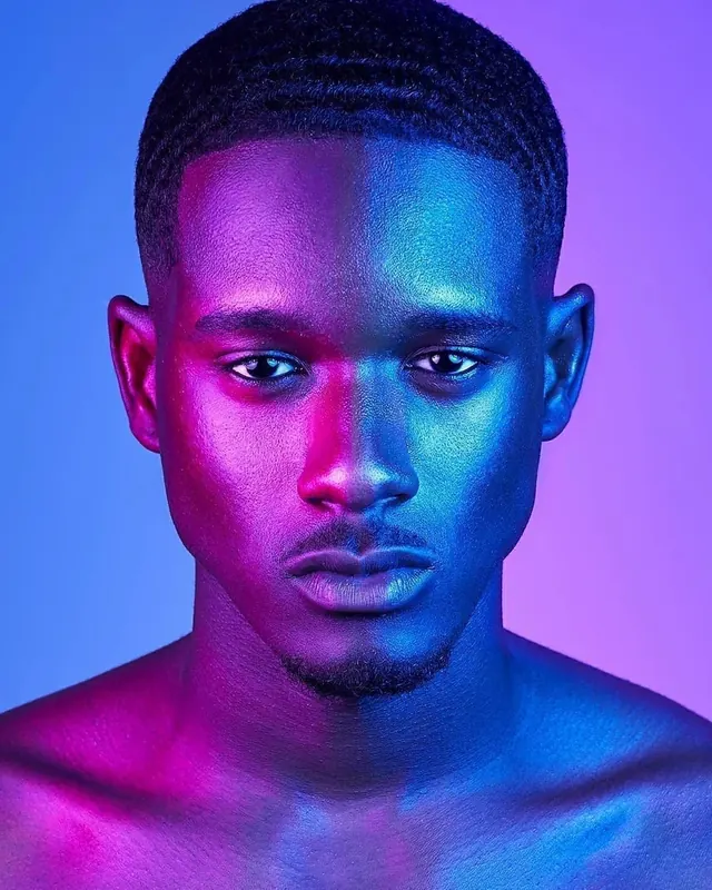 Neon Portrait of a Man