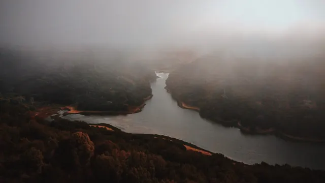 Misty River Landscape