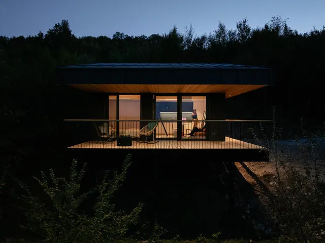 Modernist Pavilion at Night