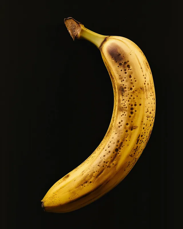 Banana on Black Background