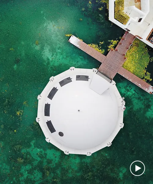 Aerial View of Coastal Structure