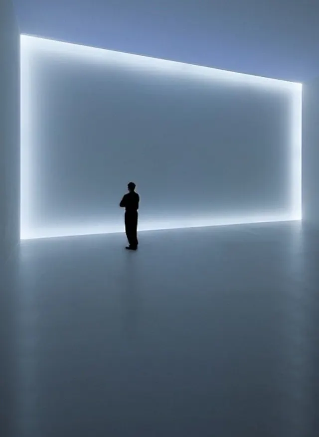 Minimalist Interior Space with Glowing Light