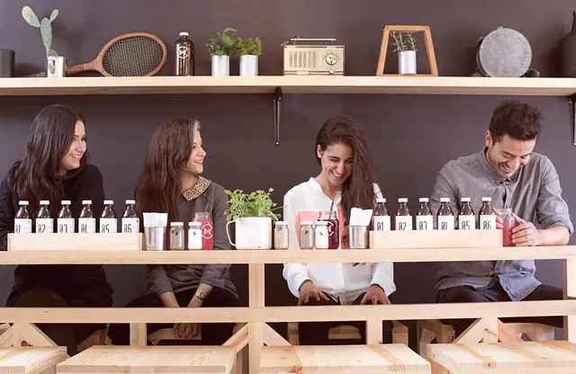 Group of people at a bar