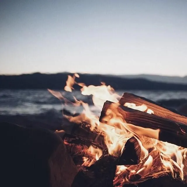 Beach Bonfire at Dusk