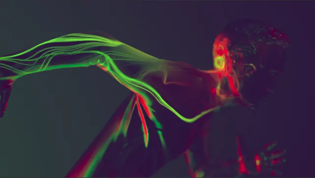 Neon Light Trail Portrait