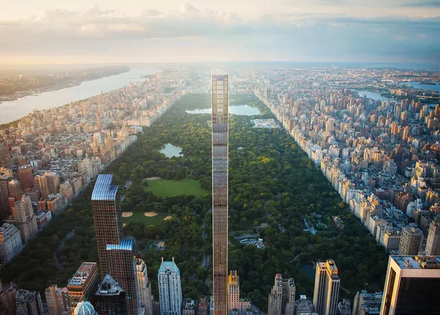Aerial Urban Landscape with Central Park
