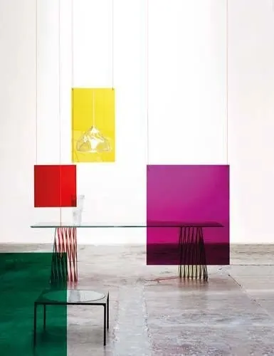 Minimalist Interior with Primary Color Accents