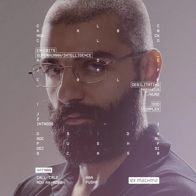 Technical Data Overlay Portrait, technical, data-dense, dark
