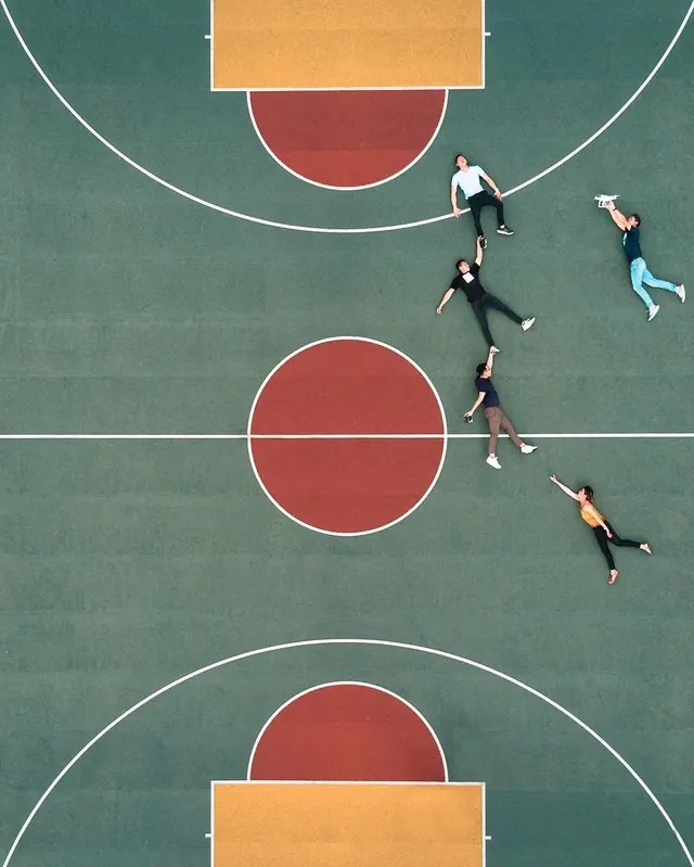 Basketball Court Action Shot