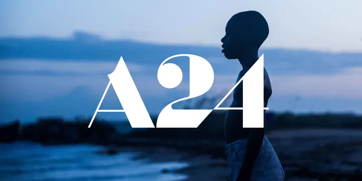 Minimalist typography over atmospheric landscape, minimal, photographic, cool