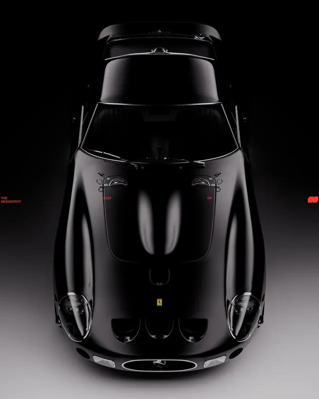 Dark luxury sports car hero product shot, photographic, technical, dark