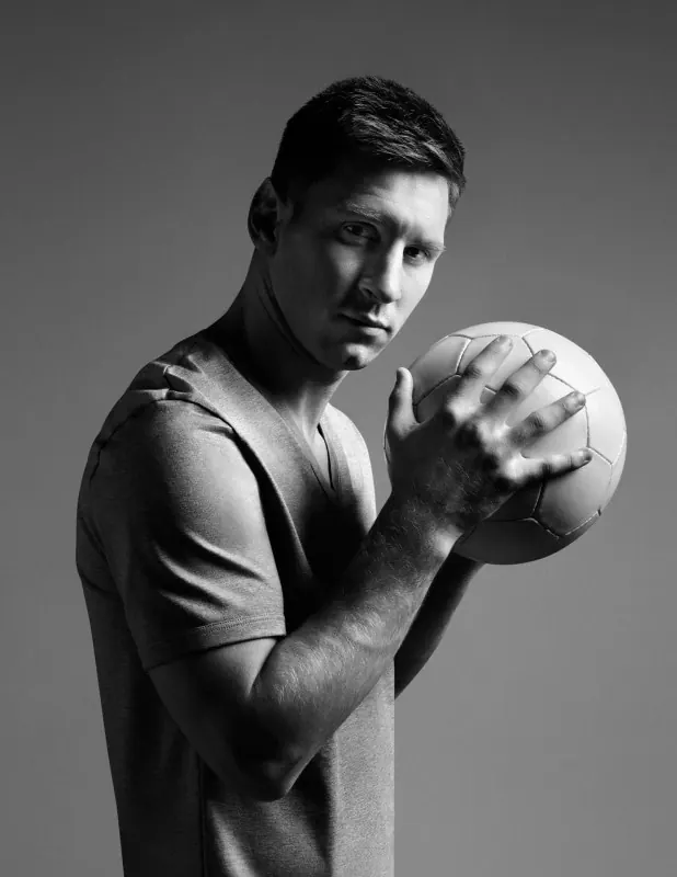 Black and white portrait with soccer ball, photographic, monochrome, monochrome