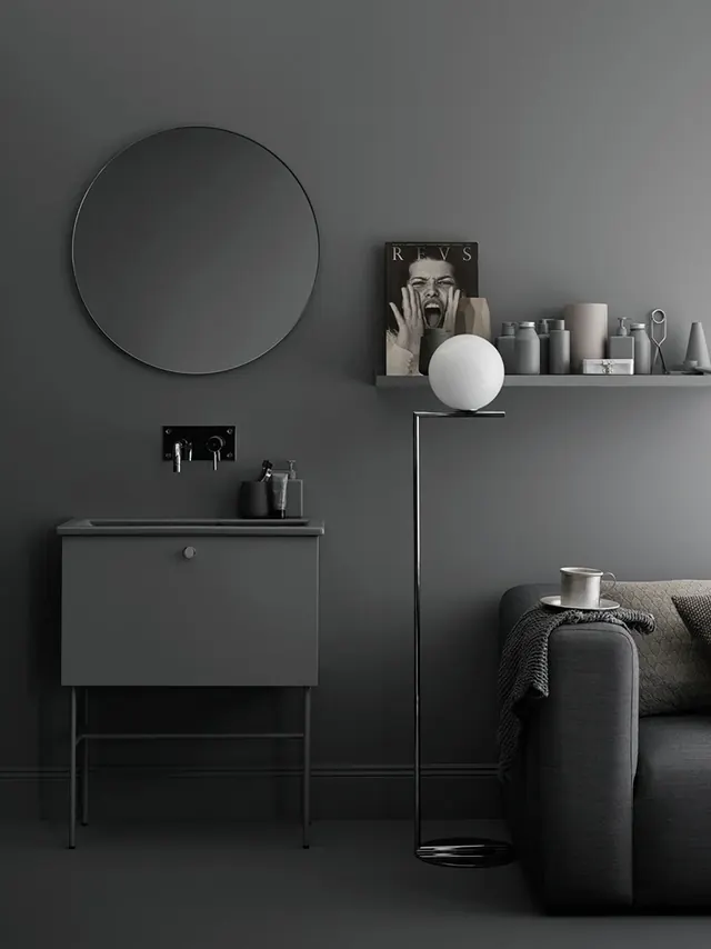 Monochromatic interior styling composition, minimal, monochrome, monochrome