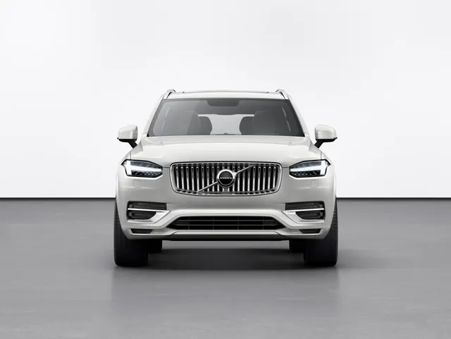 Volvo XC90 front studio product shot, minimal, corporate-clean, light