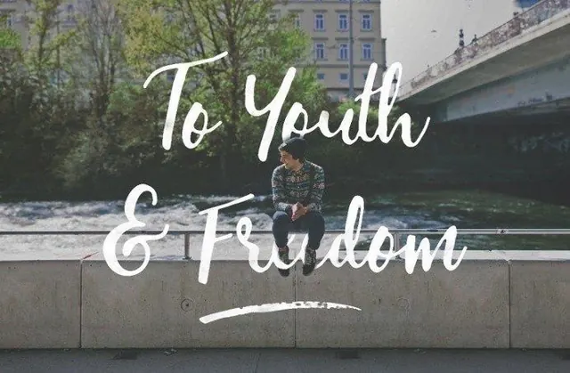 Youth and freedom bridge overlay, photographic, editorial, cool