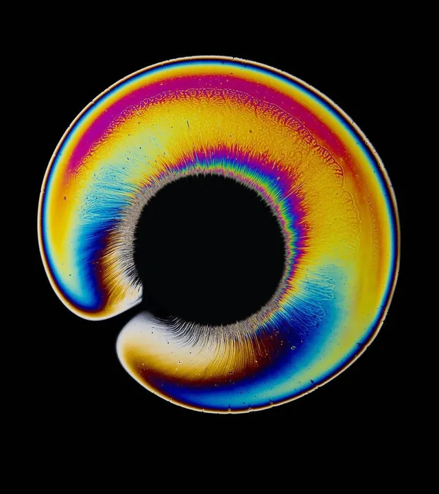 Liquid bubble macro photograph, photographic, abstract, vibrant