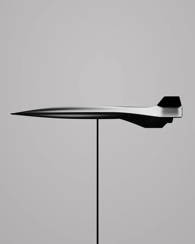 Black supersonic model profile, minimal, technical, monochrome
