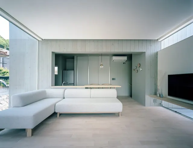 Pale wood minimalist living room, minimal, organic, light