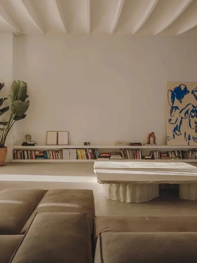 Organic modern living room, minimal, organic, light