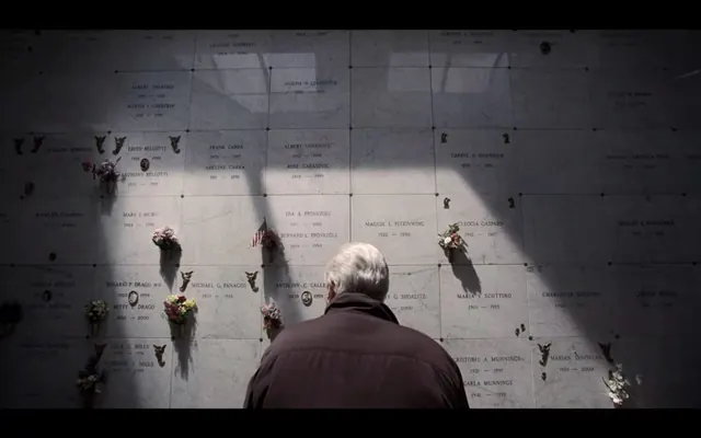 Mausoleum remembrance film still, photographic, minimal, muted