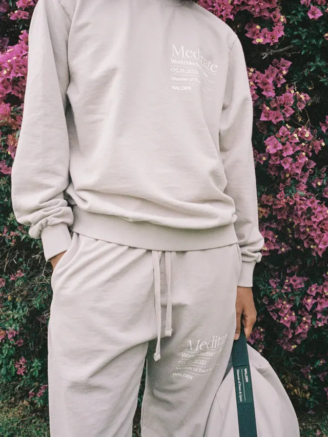 Museum of Peace and Quiet tracksuit editorial, minimal, photographic, muted