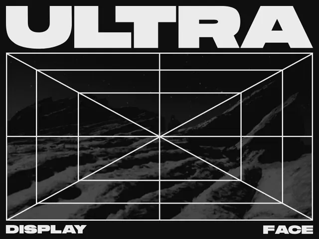 ULTRA geometric grid overlay design poster, geometric, editorial, monochrome