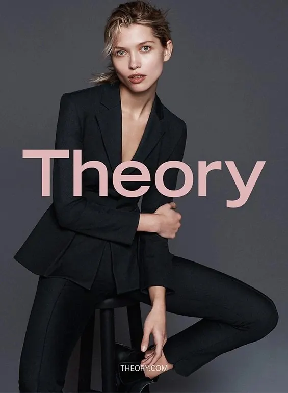 Theory fashion brand campaign portrait, photographic, minimal, dark