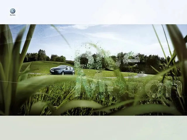 Volkswagen automotive advertisement, photographic, organic, green