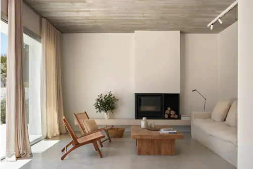Minimalist residential interior, minimal, light-mode, light