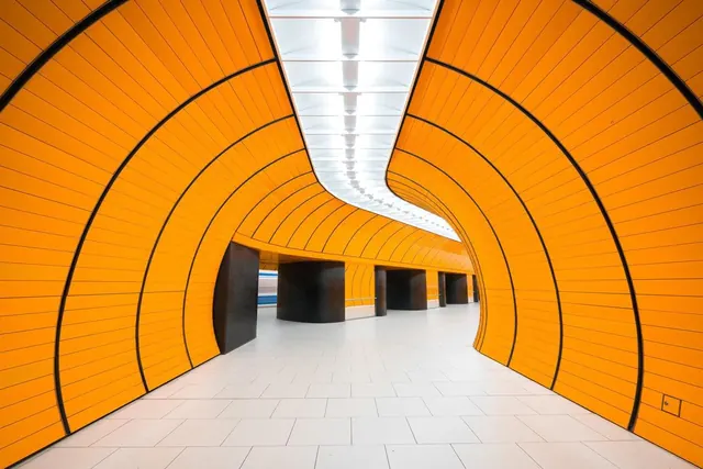 Curved Orange Architectural Interior