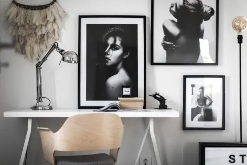 Monochrome Interior Gallery Wall, minimal, monochrome, monochrome