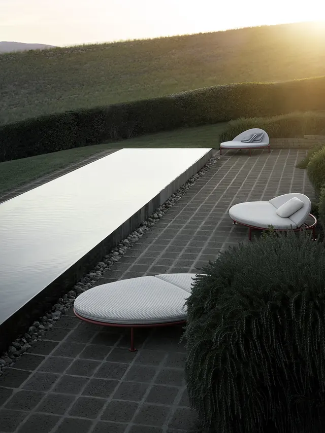 BB Italia Outdoor Loungers Poolside, minimal, photographic, light