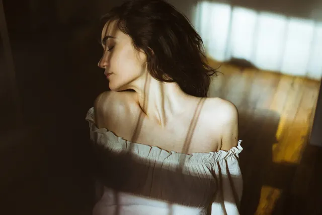 Portrait of a woman in soft lighting