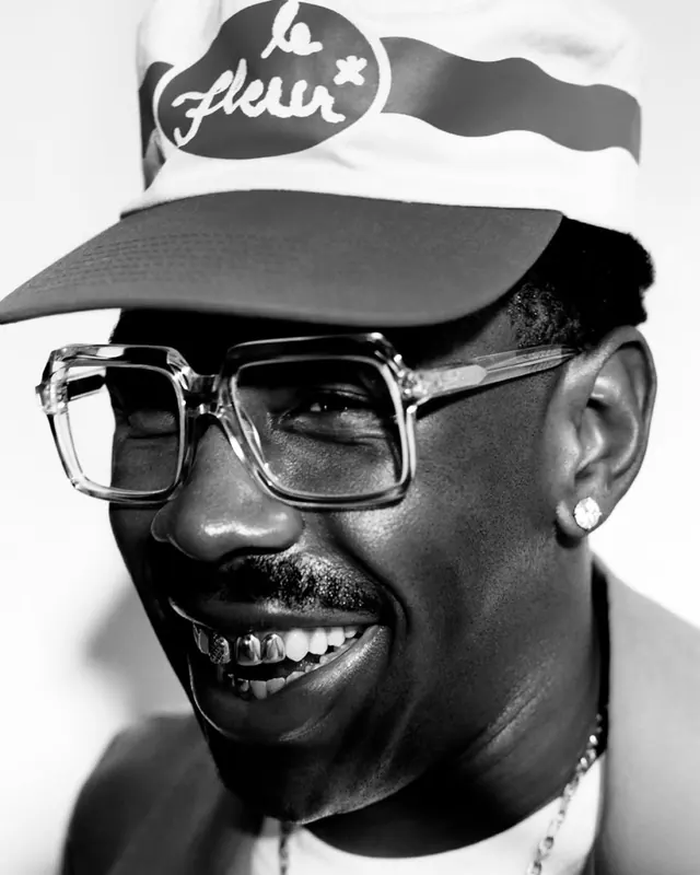 Monochrome Portrait with Graphic Cap