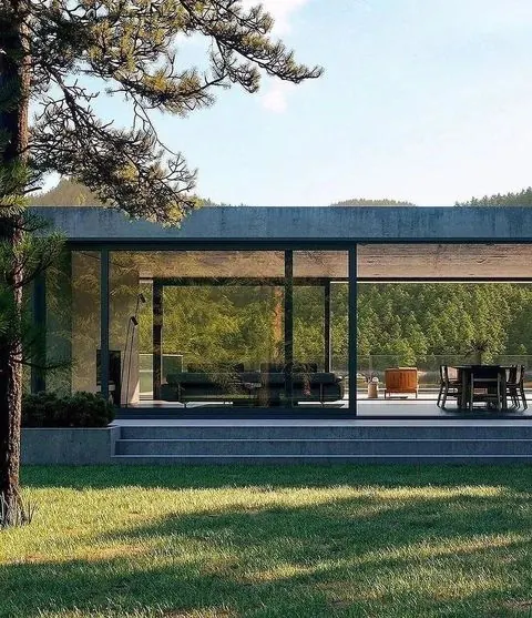 Modern Glass Pavilion Exterior
