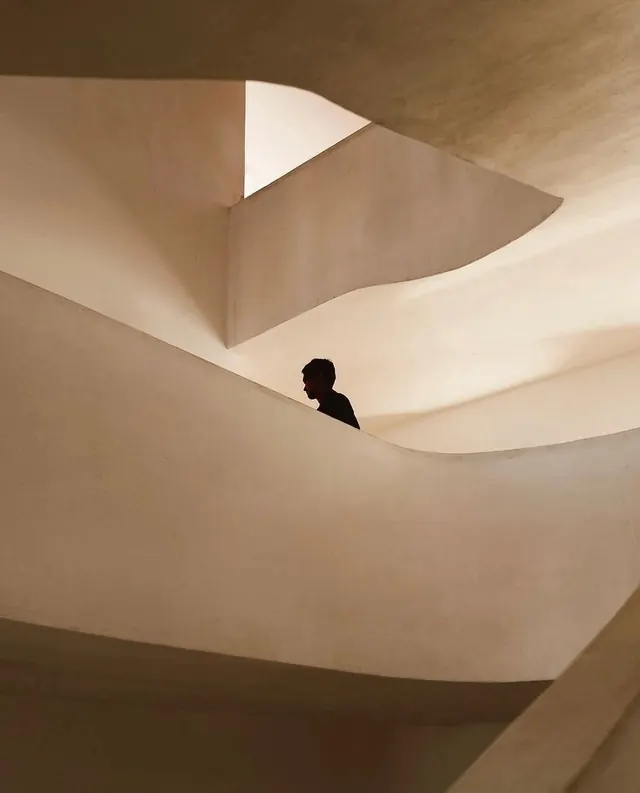 Architectural Interior with Silhouette