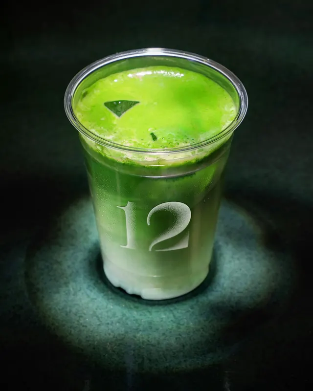 Green Iced Latte with Number 12