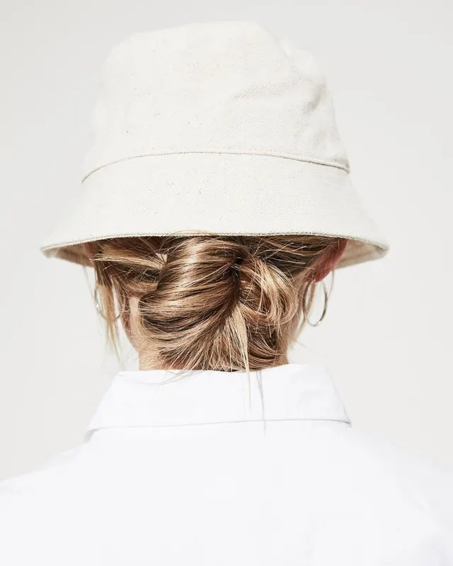 Back View of Person in Bucket Hat