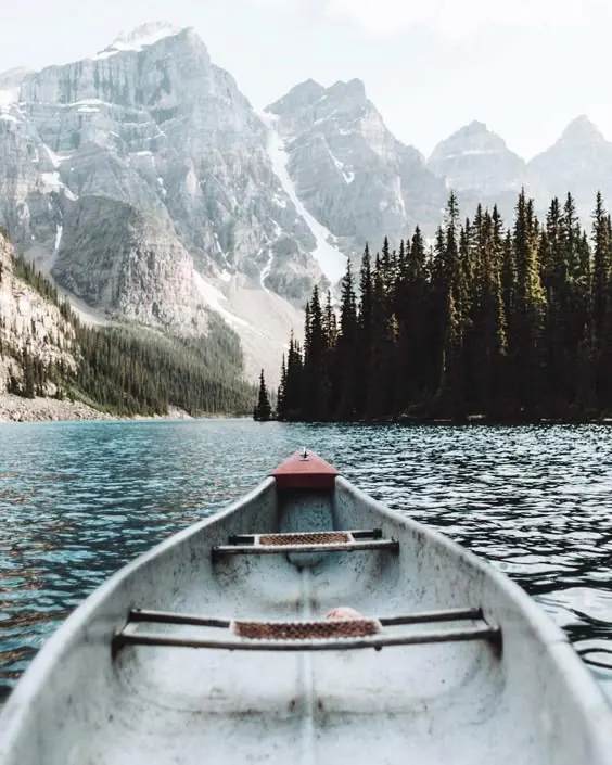 Mountain Lake Canoe Perspective