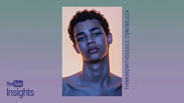 Portrait of young man with dual tone lighting, minimal, photographic, cool