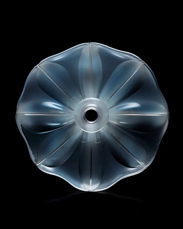 Translucent Ribbed Glass Object