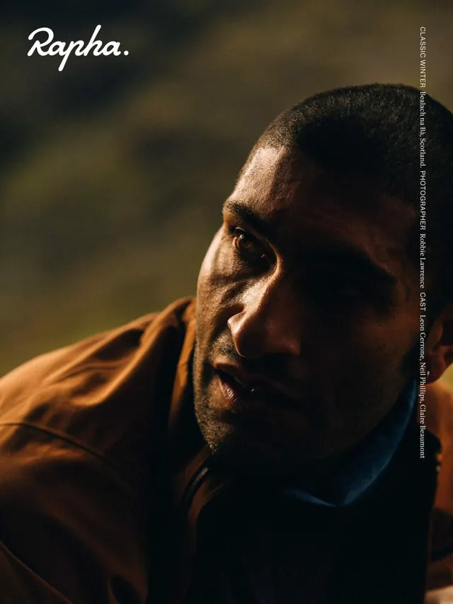 Portrait of man in warm tones, photographic, warm