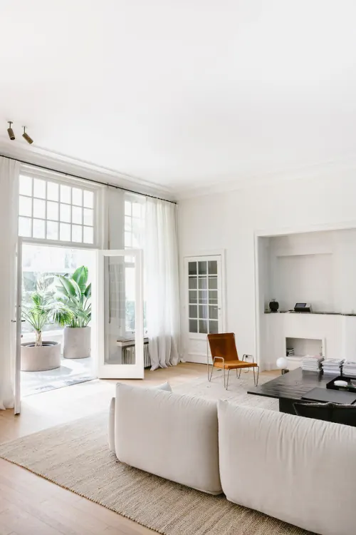 Minimalist living room interior, minimal, light-mode, light
