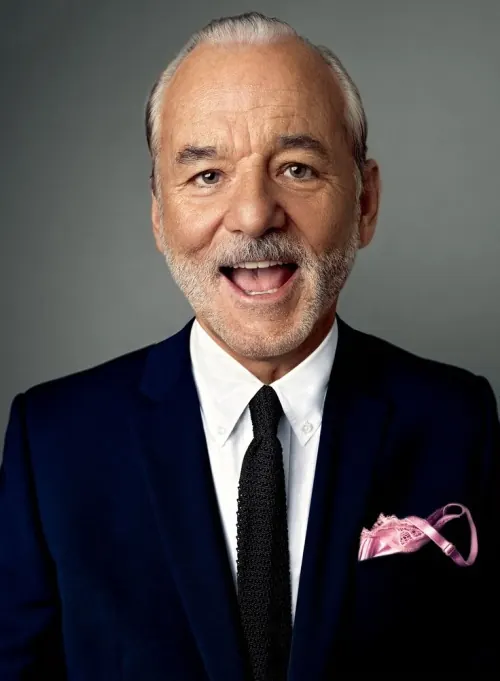 Elegant older man in tailored suit with pink bow tie, photographic, corporate-clean, muted