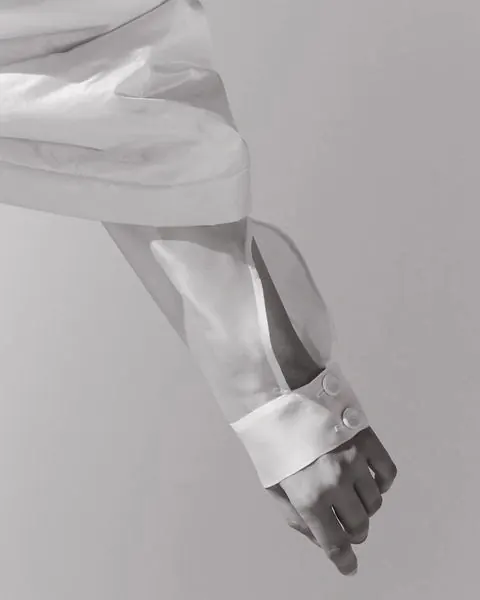 Ballet pointe shoe close-up, photographic, editorial, monochrome