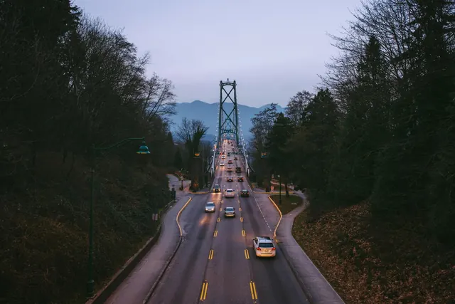 Lions Gate Bridge dusk photography, photographic, editorial, cool
