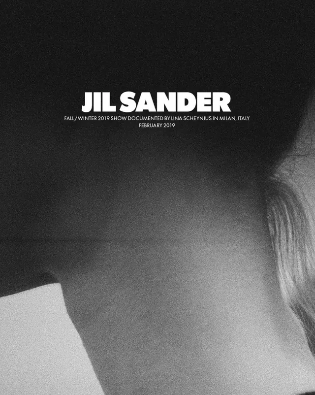 Jil Sander Fall/Winter 2019 Fashion Show Documentation Cover, minimal, high-contrast, dark