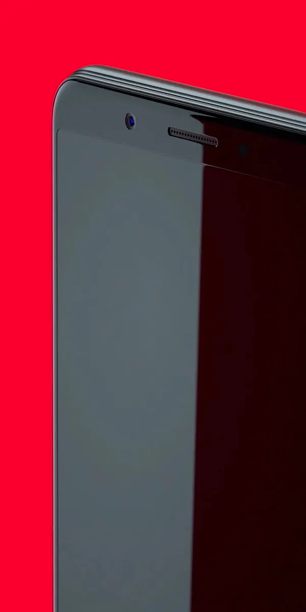 Smartphone product shot on neon red background, photographic, minimal, vibrant