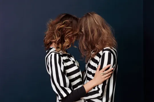Striped shirt fashion portrait, photographic, editorial, dark